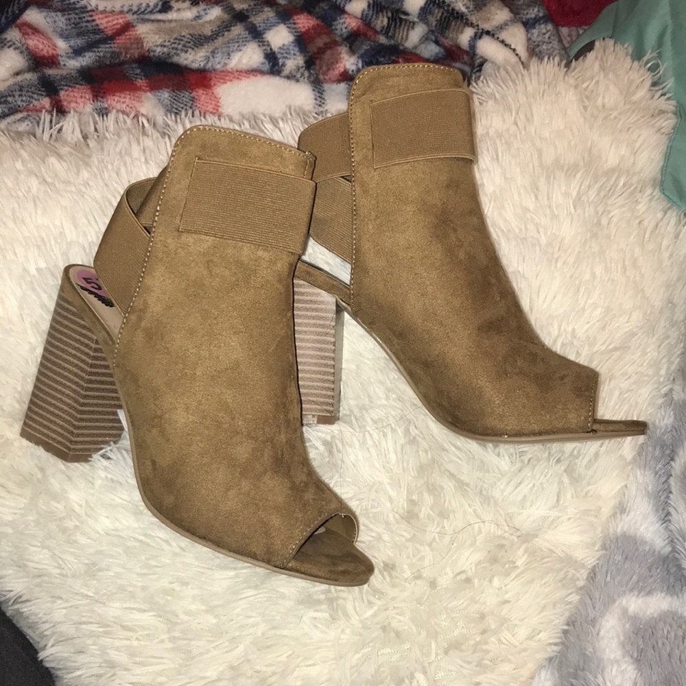 brown booties open toe